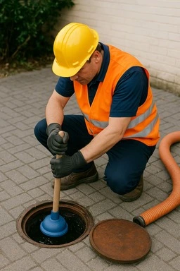 Técnico profesional de destapes sonriendo con confianza